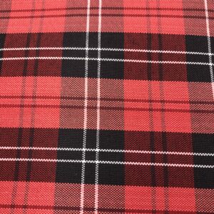 Red, black and white plaid