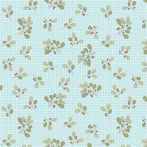 Benartex Designer Fabrics, Berry Sprig Turquoise