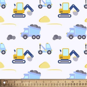 David Textiles - Baby Construction Blue