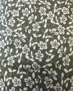 Family Treasures Ivory Floral with Sage Green Background Dress Fabric
