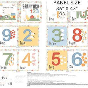 Northcott Quack Quack Moo White Multi Book Panel