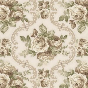 Marcus Fabrics, Rose medallion, cream