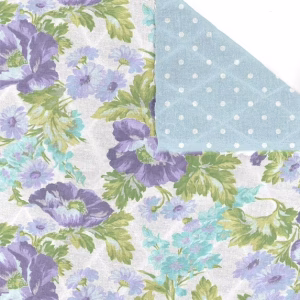 Family Treasures, Double Face Quilt, Springtime Floral, purple/green
