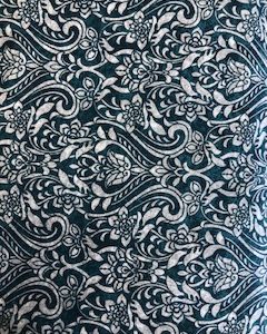 Benartex Designer Fabrics Teal and Gray Floral
