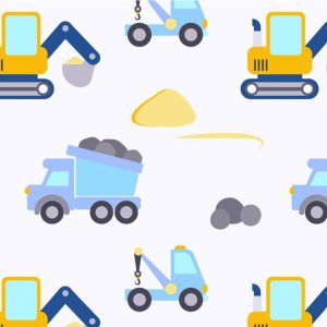 David Textiles, Baby Construction, Blue, Flannel