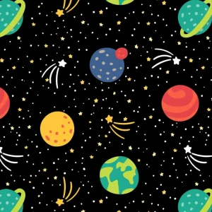 David Textiles, Planets and Stars Flannel